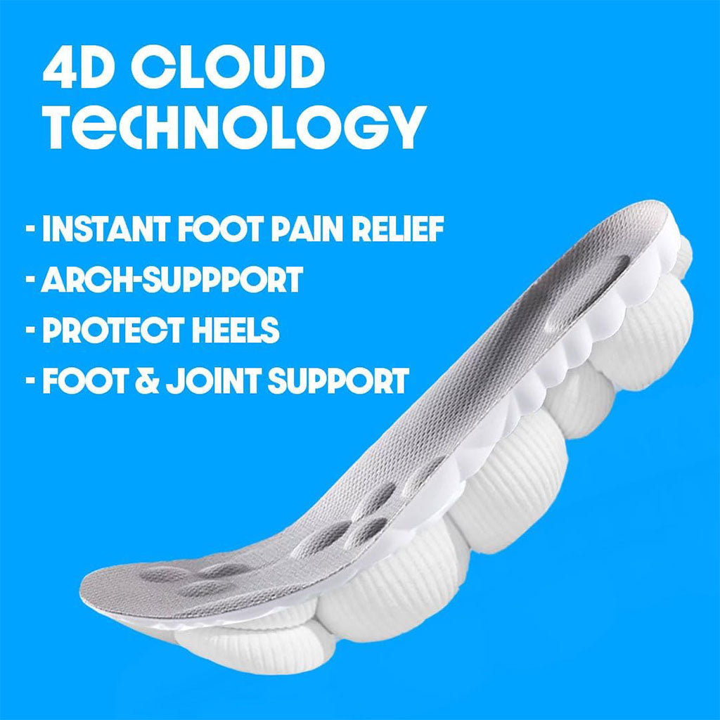 Semelles Intérieures Orthopédique en Latex Super Doux 4D Cloud Technology