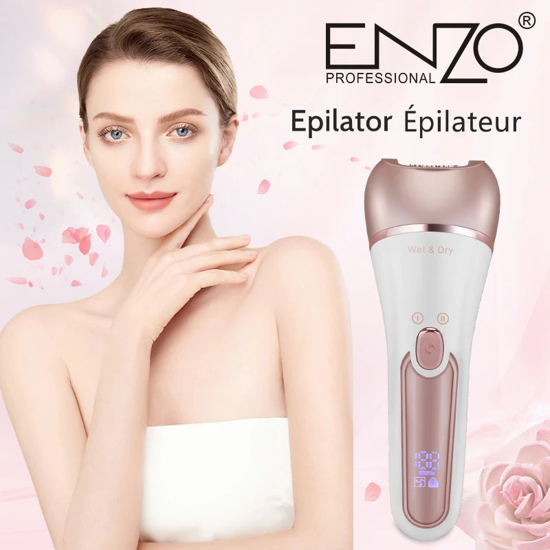 Épilateur sans fil Enzo Wet &amp; Dry avec 10 accessoires – مزيل شعر للنساء