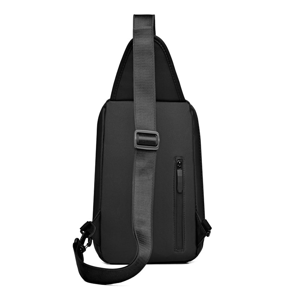Fashion Black Sac de poitrine décontracté pour hommes avec bandoulière LX068 - Gris
