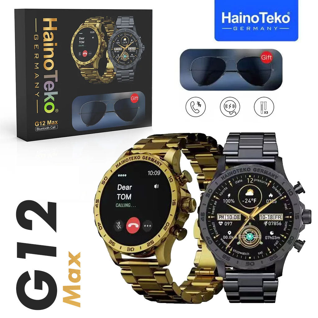 Haino Teko G12 Max Smartwatch avec 2 Bracelets et Lunettes