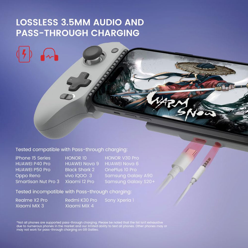 Manette de jeu mobile GameSir G8 Galileo Type-C pour Android et iPhone 15