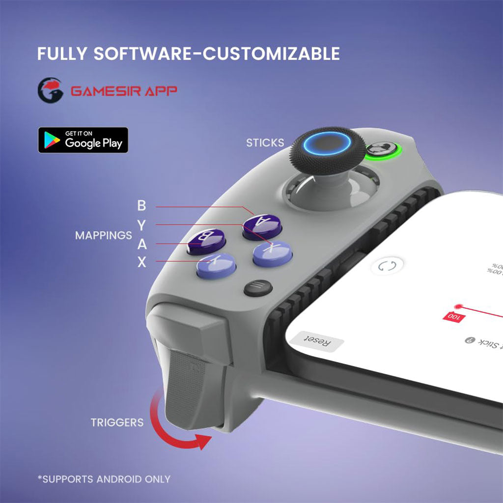 Manette de jeu mobile GameSir G8 Galileo Type-C pour Android et iPhone 15