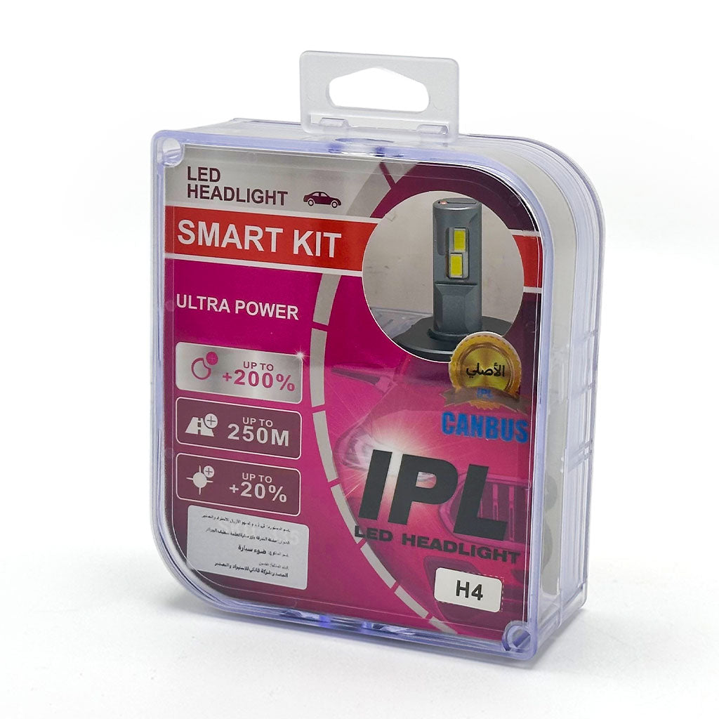 Kit Lampe de phare LED H4 6500K-16000LM Ultra Puissant – مصابيح إضاءة أمامية للسيارات