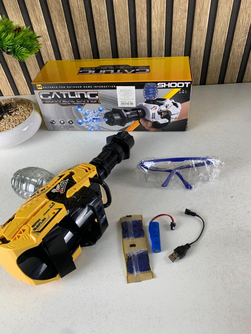 Gatling Canon Mécanique Pistolet à à Billes en Gel en Rafale – مسدس الطلقات الكريستالية