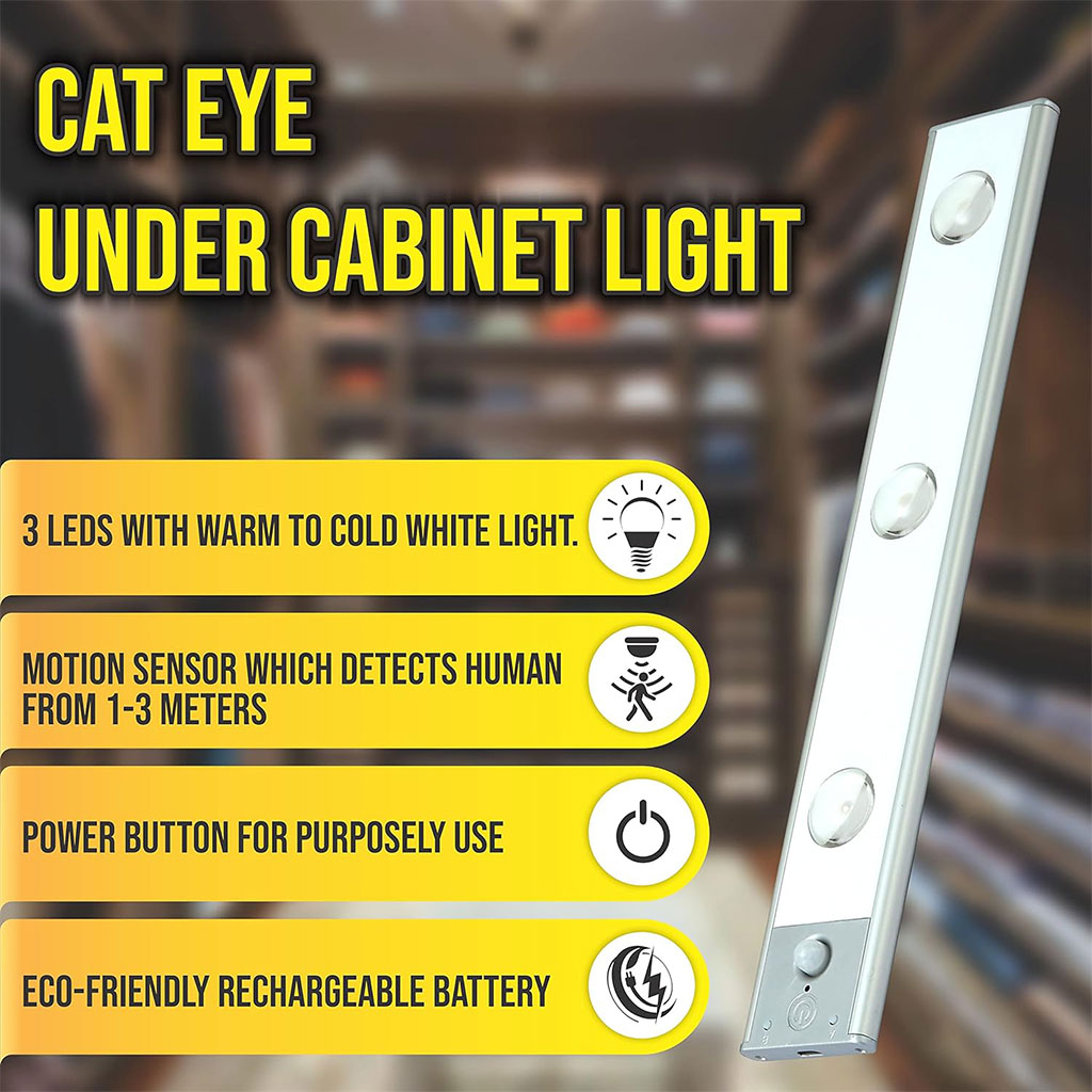 Lampe LED Rechargeable avec Détecteur De Mouvement Intérieur 3 Modes 40CM – مصباح مناطق ضيقة بعدة أوضاع