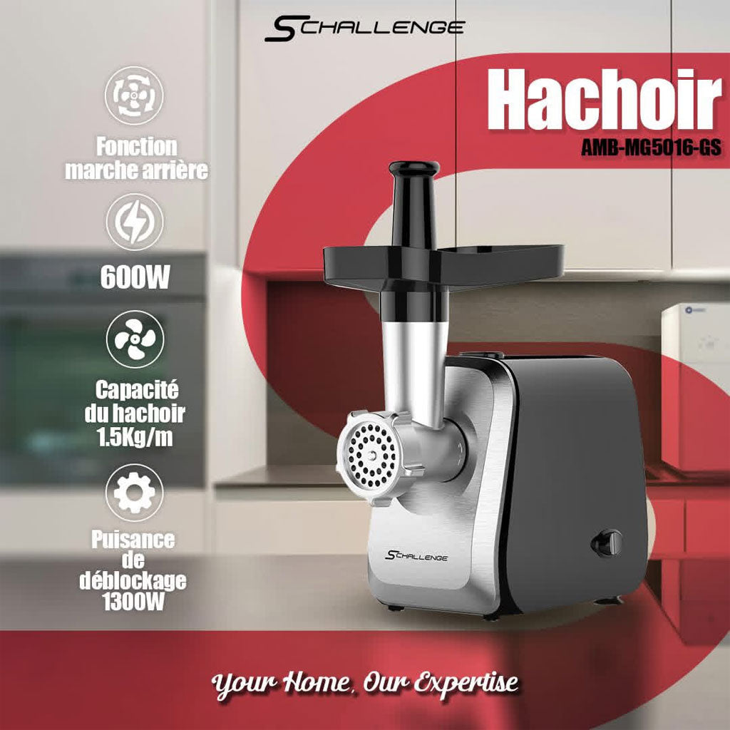 Hachoir à viande Schallenge AMB-MG5016-GS 1300W – ماكينة فرم اللحوم