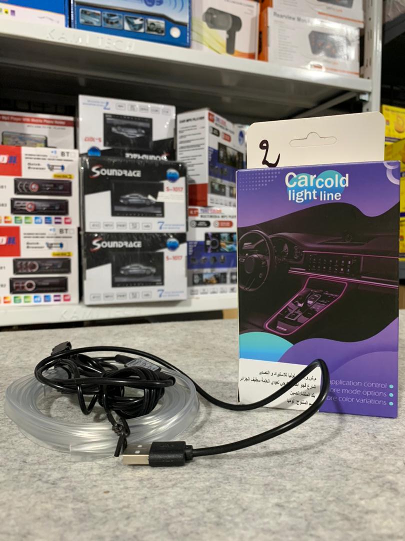 Bande lumineuse Fibre optique Led fluo RGB USB pour intérieur de voiture