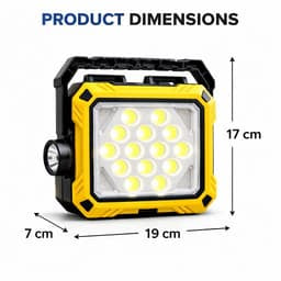 Lanterne de Camping LED Solaire et Rechargeable USB 40 LED + 2 COB - مصباح وكيشاف تخييم يدوي يعمل بالطاقة الشمسية بـ 4 وضعيات إضاءة