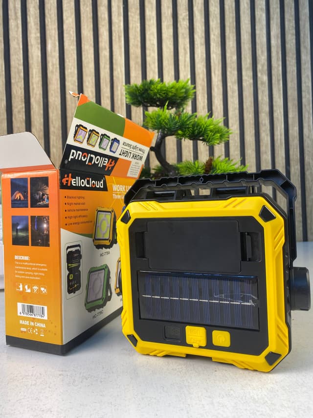 Lanterne de Camping LED Solaire et Rechargeable USB 40 LED + 2 COB - مصباح وكيشاف تخييم يدوي يعمل بالطاقة الشمسية بـ 4 وضعيات إضاءة