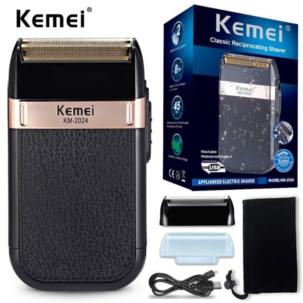 Kemei Rasoir Électrique Double Lame KM-2024 – ماكينة حلاقة كهربائية بشفرة مزدوجة