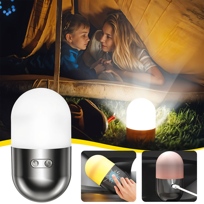 Lampe de camping rechargeable avec changement de couleur RVB – مصباح تخييم ملون