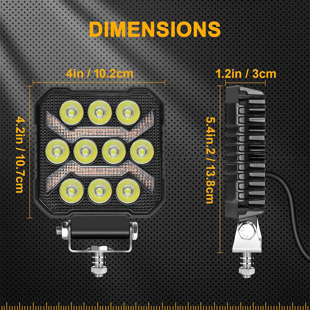 Phare LED Anti-brouillard 1PCS avec 5 Modes d’éclairage 12V-24V IP68 étanche – مصباح عالي السطوع للسيارات والدراجات النارية