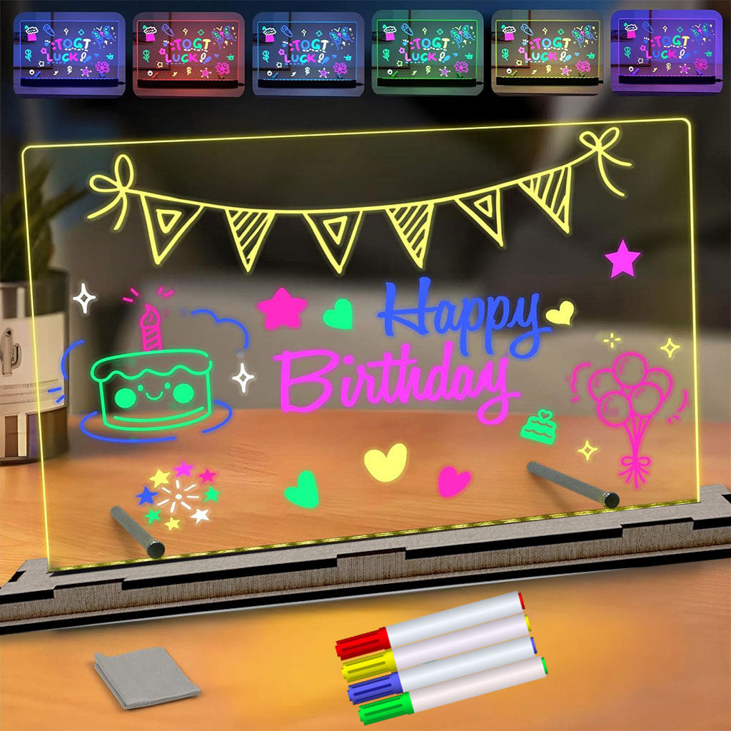Tableau à Dessin LED coloré avec 4 stylos et Support 30x20cm – لوحة مضيئة للرسم والتلوين
