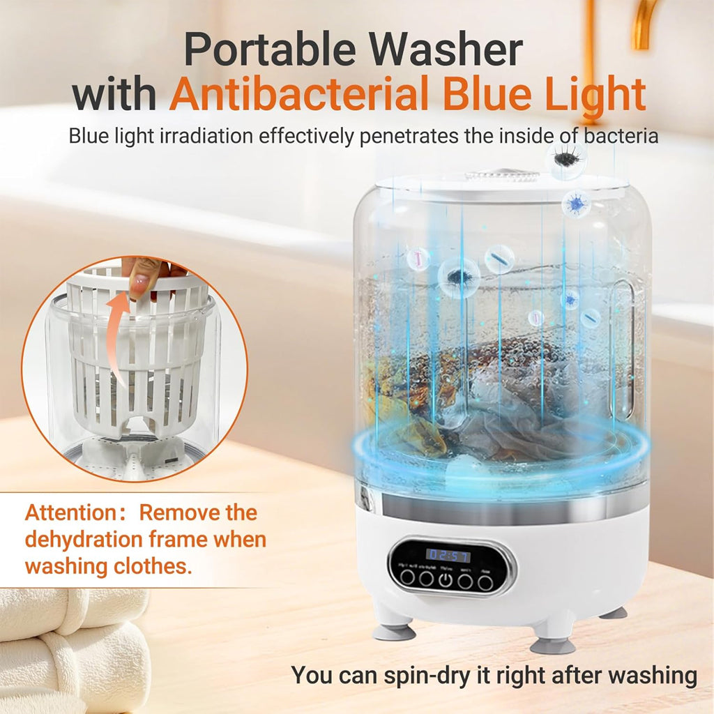 Machine à laver 3L Portable pour sous-vêtements avec lumière bleue – غسالة ملابس محمولة