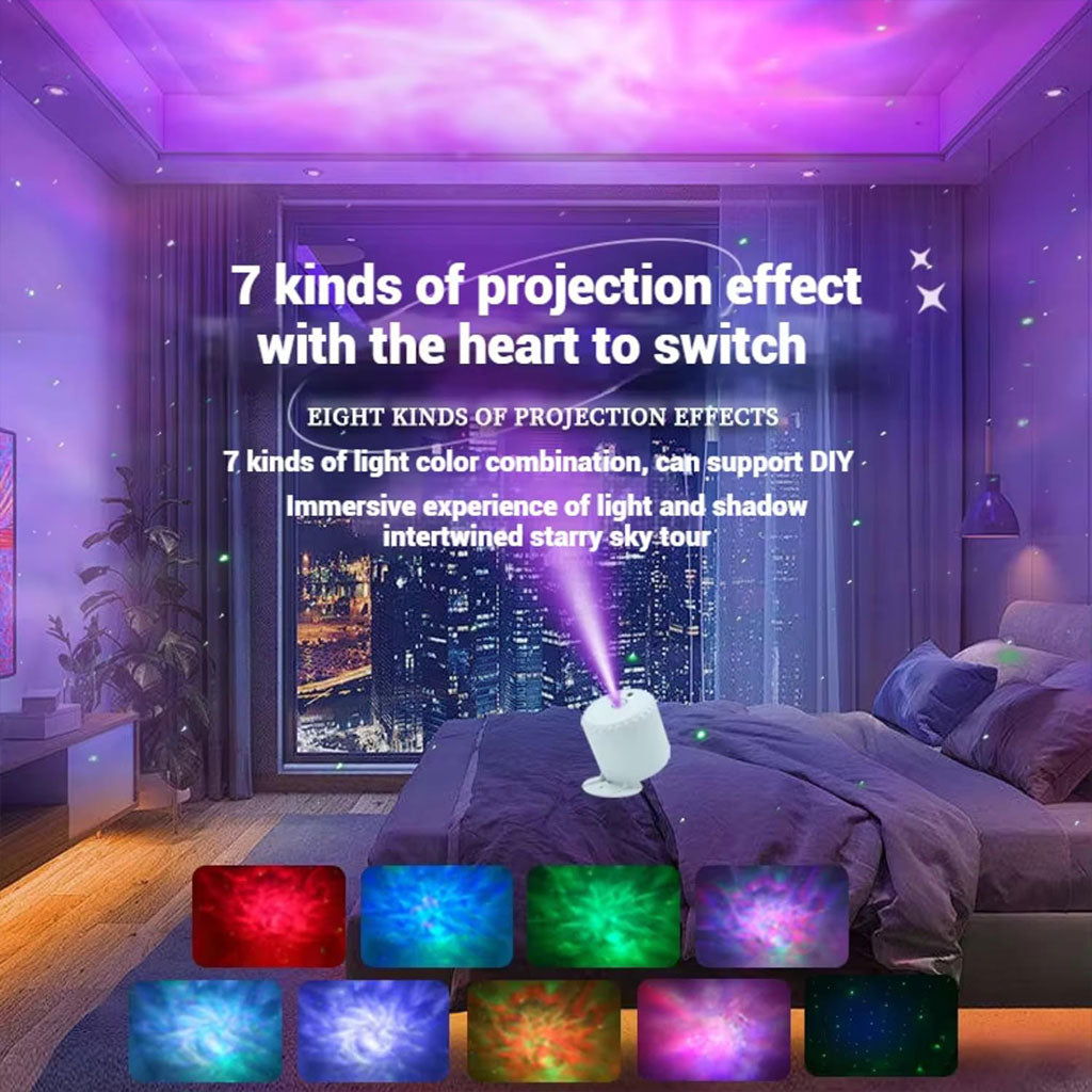 Projecteur galaxie et étoiles avec télécommande et synchronisation musicale