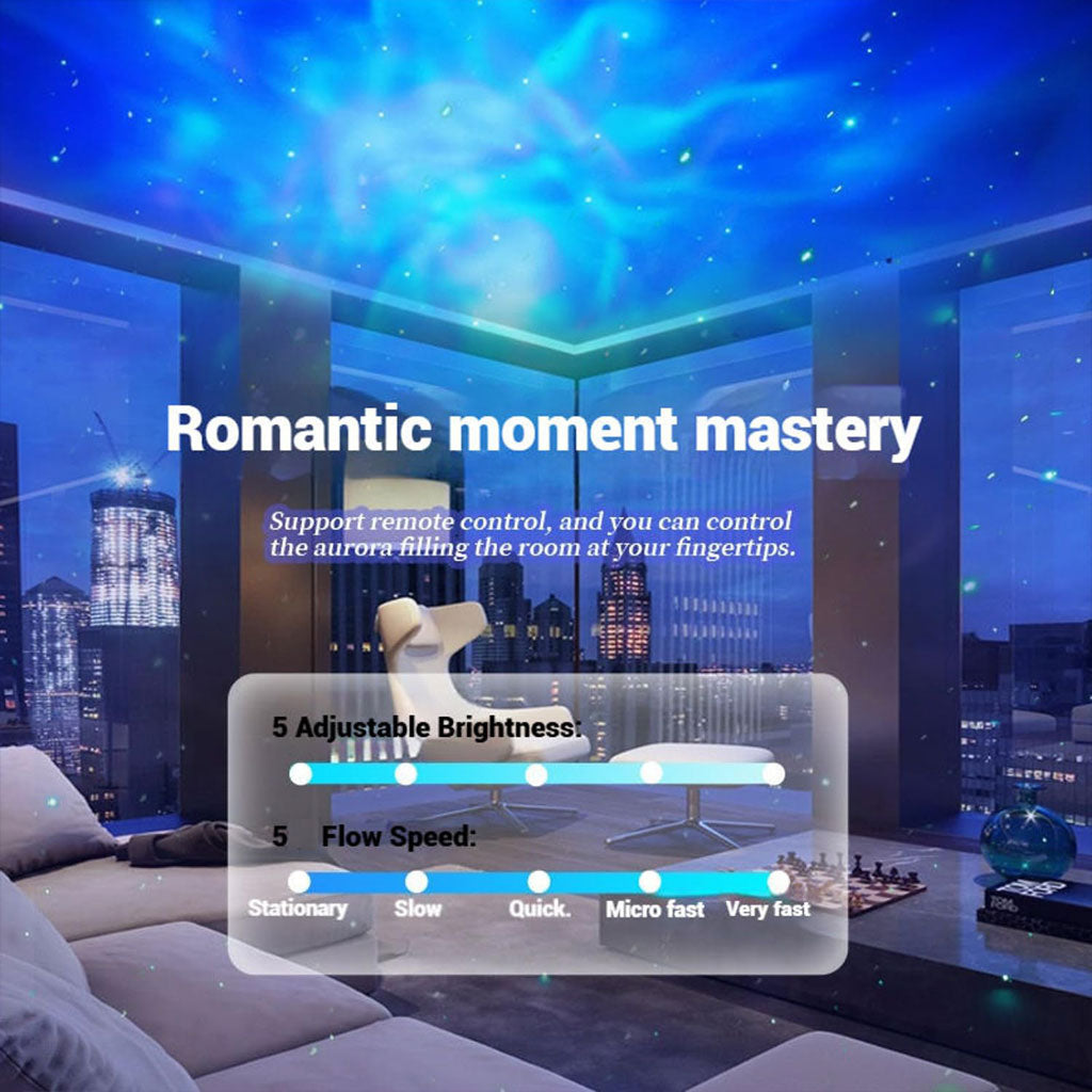 Projecteur galaxie et étoiles avec télécommande et synchronisation musicale