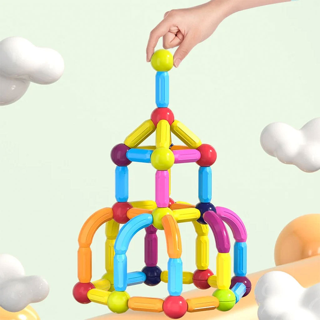 Blocs de Construction Magnétiques 42 pièces pour Enfants – لعبة تركيب القطع المغناطسية للأطفال