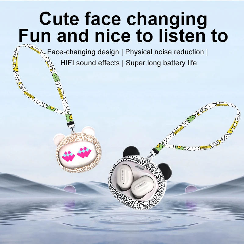 Écouteurs sans fil Modio Q11 BT5.3 avec design cute et coques interchangeables – سماعات لاسلكية جودة أصلية