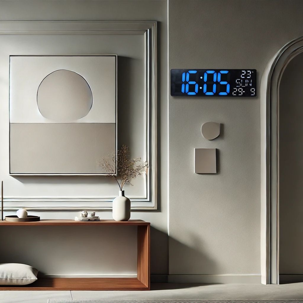 Horloge Numérique Murale LED à Éclairage Inférieur – ساعة رقمية للحائط و المكتب بإضاءة سفلية