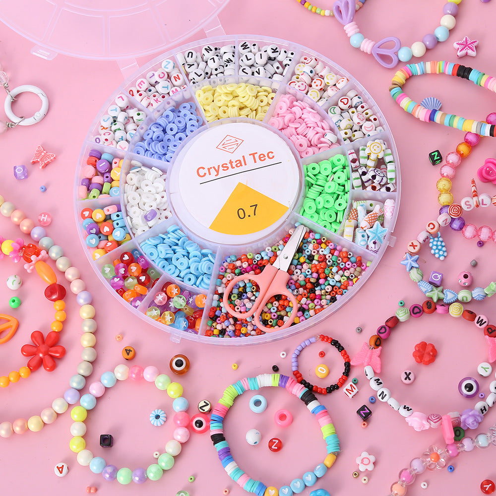 Ensemble de fabrication de bijoux Pour enfant 19 grilles Rond - مجموعة صنع المجوهرات للأطفال