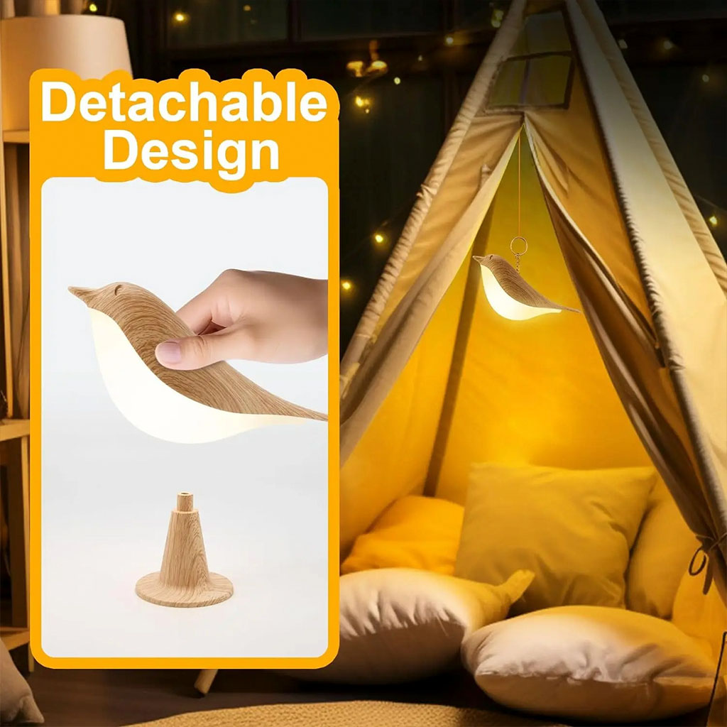 Lampe De Chevet Design Oiseau Rechargeable avec 3 Modes Dimmable – مصباح ديكور على شكل عصفور