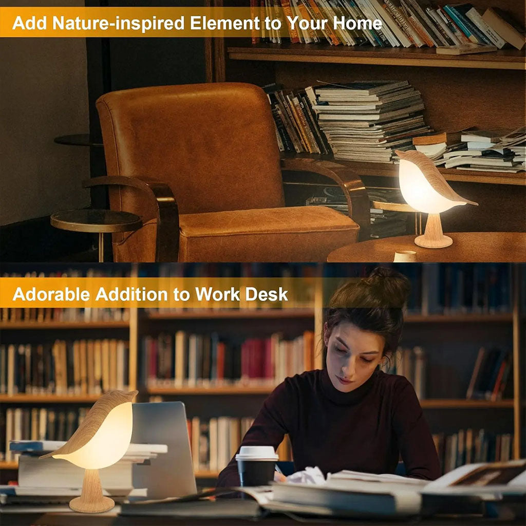 Lampe De Chevet Design Oiseau Rechargeable avec 3 Modes Dimmable – مصباح ديكور على شكل عصفور