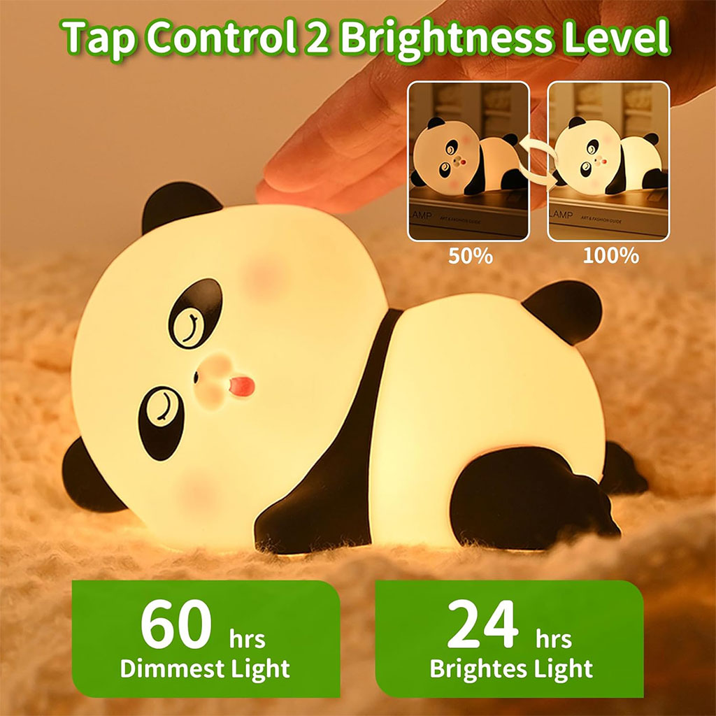 Veilleuse en forme de panda mignon pour enfants 7 couleurs