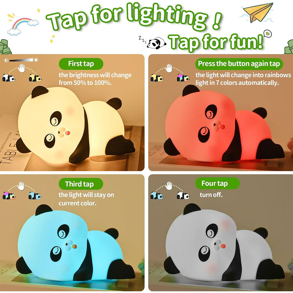 Veilleuse en forme de panda mignon pour enfants 7 couleurs