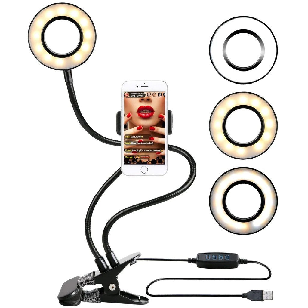 Studio Professional Live Stream Selfie Light Set – عدة التصوير الإحترافيةمع حلقة ضوئية