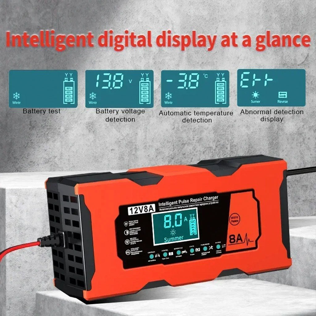 Chargeur de batterie intelligent 12 V 8 A pour voiture – شاحن بطارية السيارة