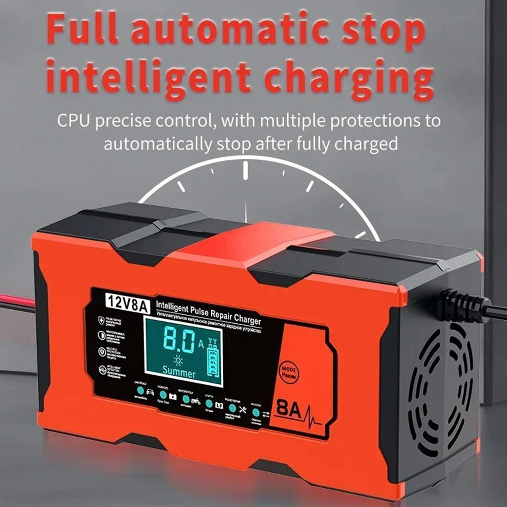 Chargeur de batterie intelligent 12 V 8 A pour voiture – شاحن بطارية السيارة