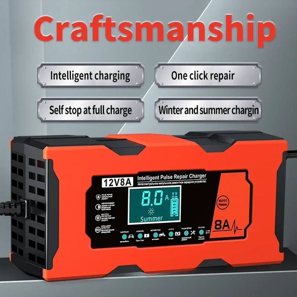 Chargeur de batterie intelligent 12 V 8 A pour voiture – شاحن بطارية السيارة