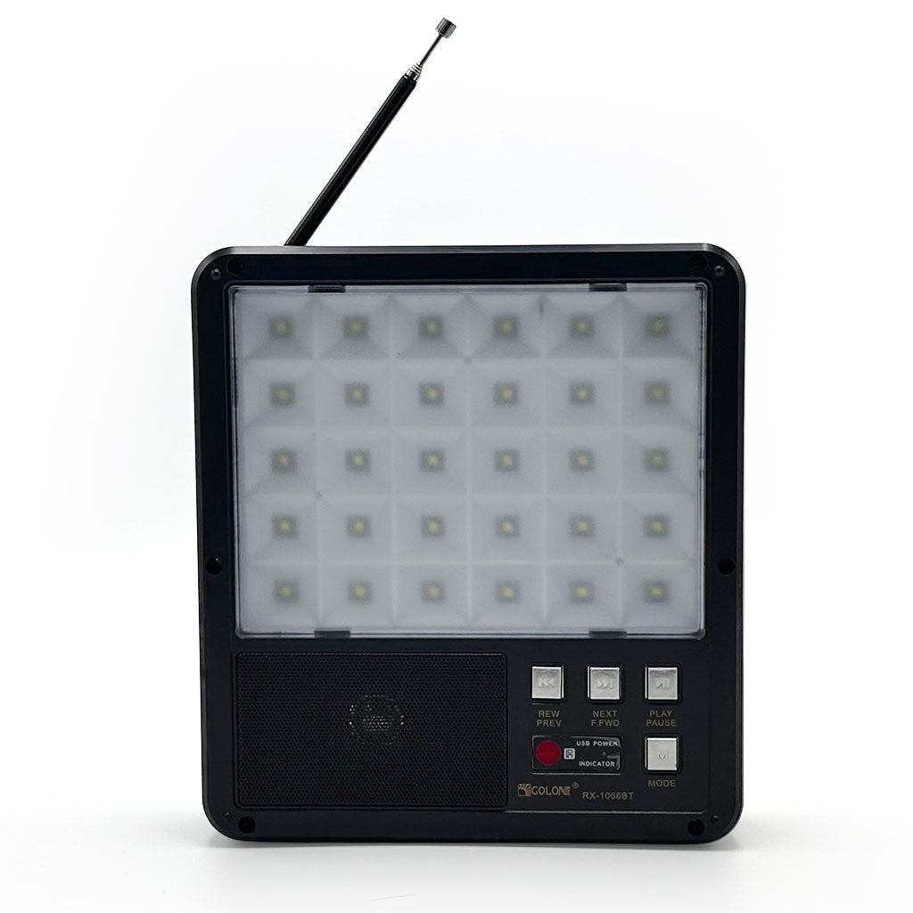 💡 لمبة شمسية متعددة الاستعمالات RX-1066BT – ضو + راديو FM + بلوتوث + USB + باوربانك