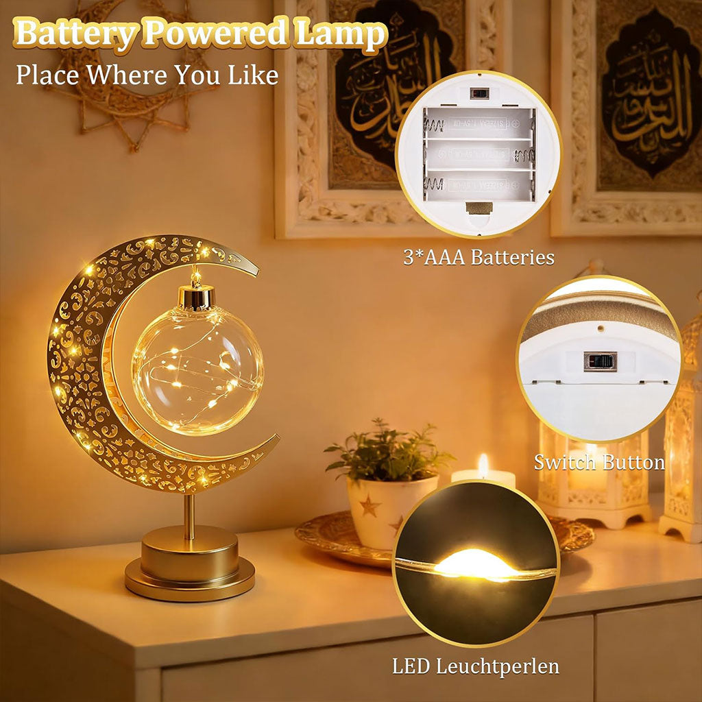 Lampe de table LED en forme de lune décoration Ramadan – مصباح ديكور رمضان