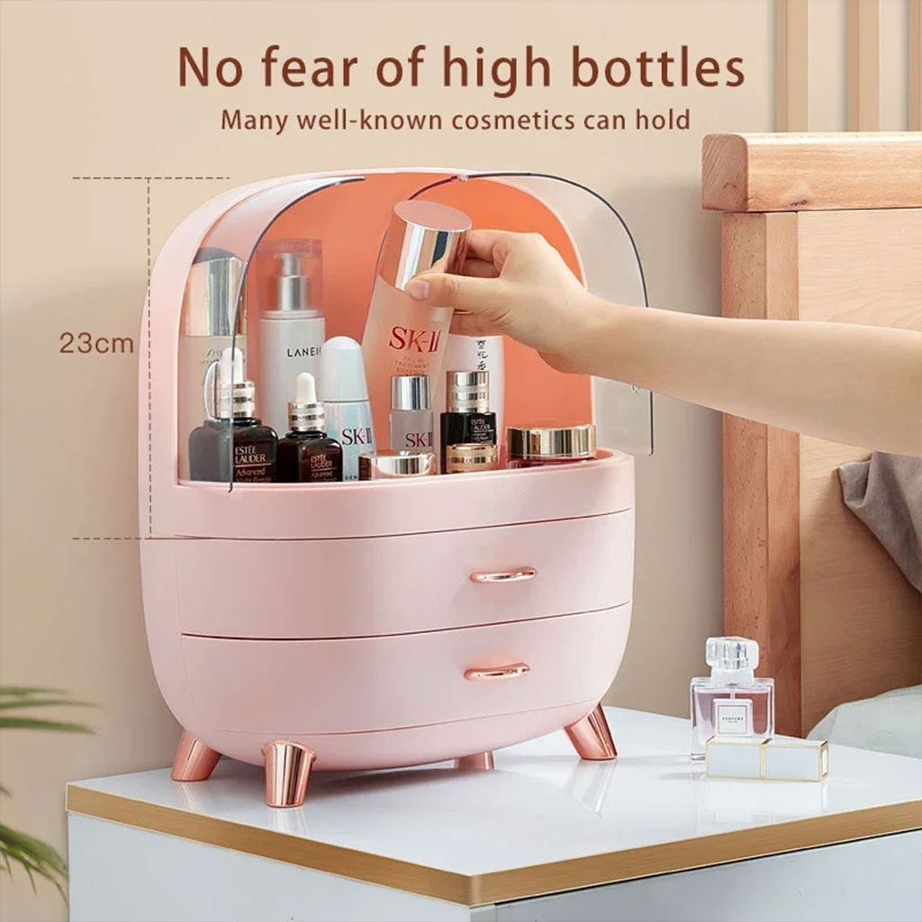 Boîte de rangement de maquillage, présentoir de rangement de cosmétiques avec tiroir