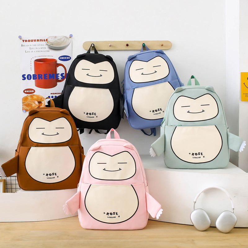 Ensemble de Sacs Snorlax 3Pcs Design Kawaii Vert – حقيبة مدرسية 3 قطع لون أخضر
