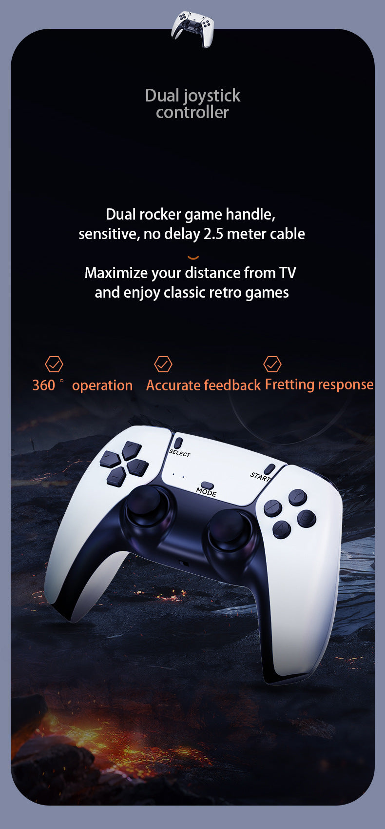 Console de jeu vidéo M8 Pro Game Stick, 4K HDMI HD, 2.4G, manette sans fil pour PS1, David, GB, GBA, arcade, console de jeu TV rétro, plus de 20000 jeux