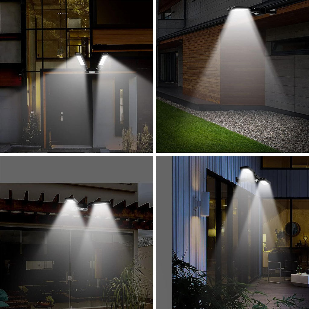 Lampadaires solaires d'extérieur 200 LED avec télécommande et détecteur de mouvement - مصباح بالطاقة الشمسية