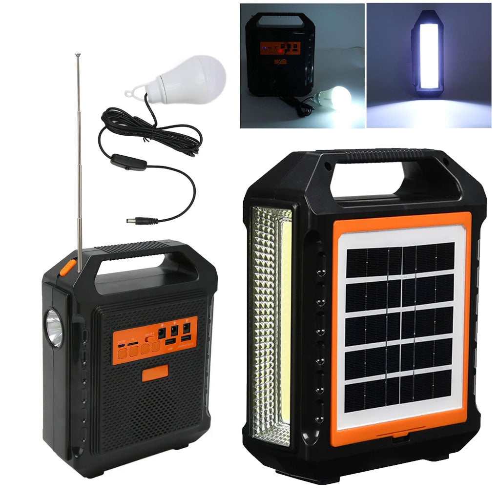 Haut-parleur Bluetooth à énergie solaire avec panneau et lampe – مكبر صوت مع لوحة شحن بالطاقة الشمسية