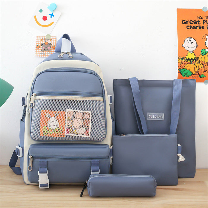 Ensemble de sacs d’école Kawai pour adolescents 4Pcs CLBD V3 Bleu – محفظة 4 قطع كاواي أزرق