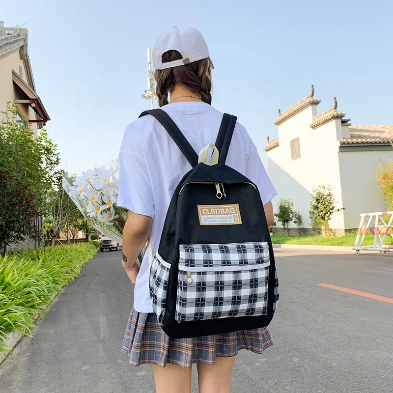 Ensemble de sacs d’école Kawai pour adolescents 4Pcs CLBD V4 Noir – محفظة 4 قطع كاواي أسود