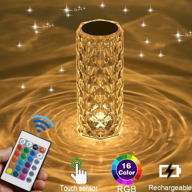 Lampe led en cristal Diamant style RGB 16 Couleurs