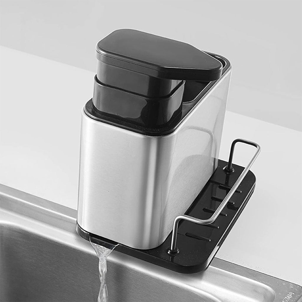 Distributeur de savon et organisateur d’accessoires pour cuisine – موزع صابون ومنظم أدوات المطبخ 2في1