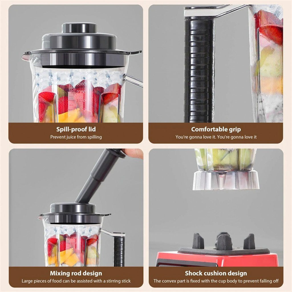 Soni Five Mixeur Blender Multifonction 3en1 Ultra Puissant 7500W avec 8 Lames en Acier Inoxydable