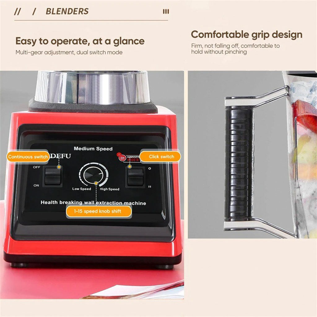 Soni Five Mixeur Blender Multifonction 3en1 Ultra Puissant 7500W avec 8 Lames en Acier Inoxydable