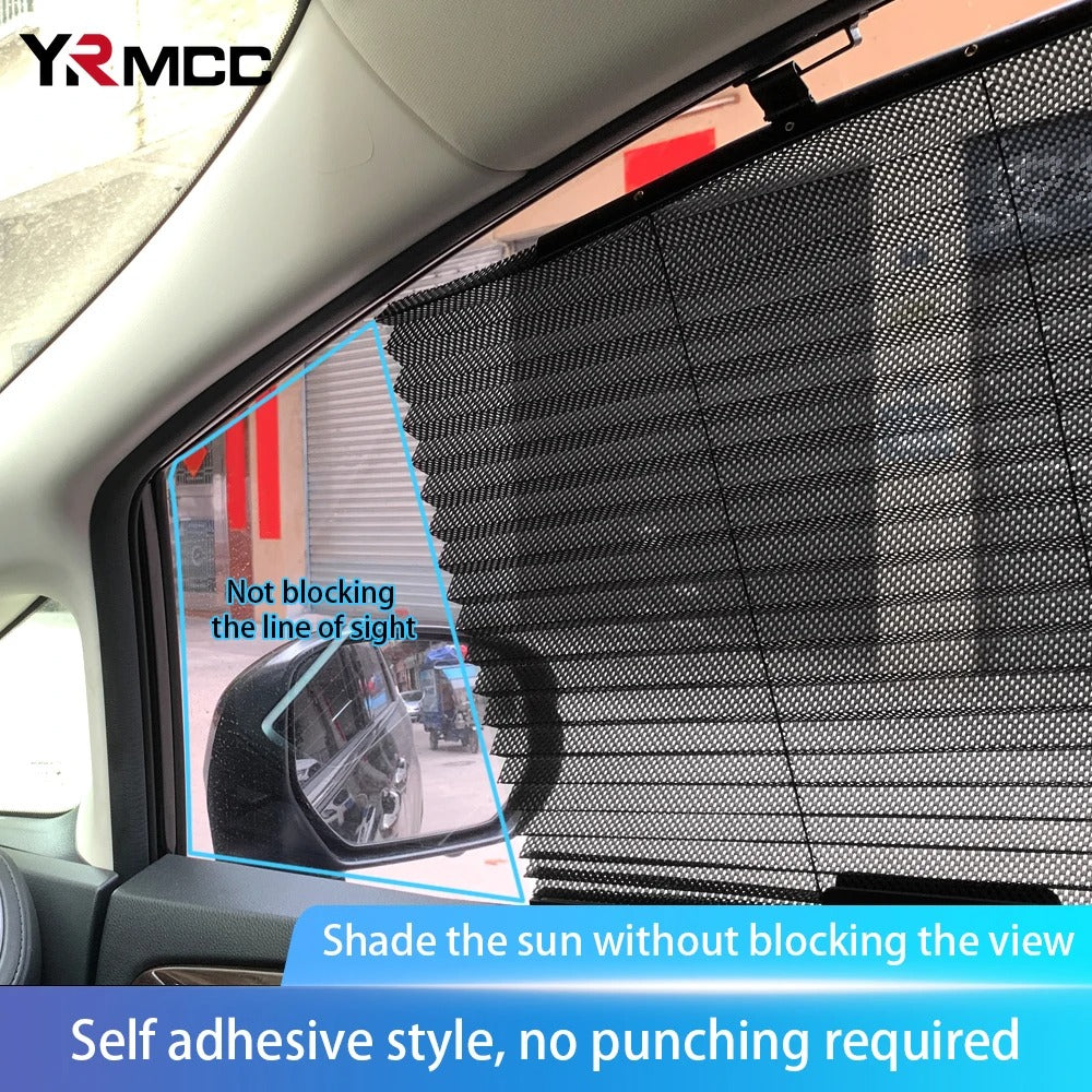 Rideau pare-soleil rétractable pour vitres de voiture 2Pcs – واقي الشمس في السيارة