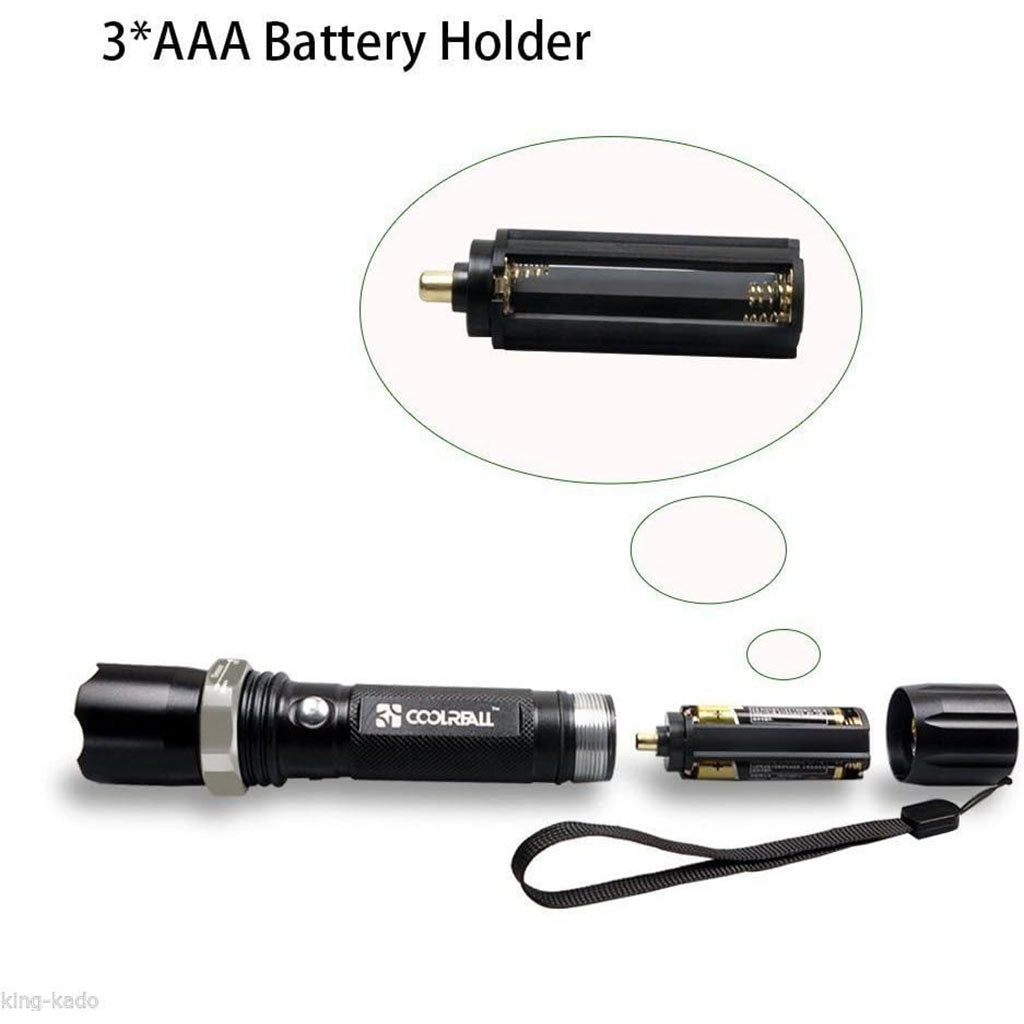 Lampe Torche LED SWAT Multifonction Zoom Réglable et 3 Modes d’Éclairage – مصباح يدوي قابل للشحن
