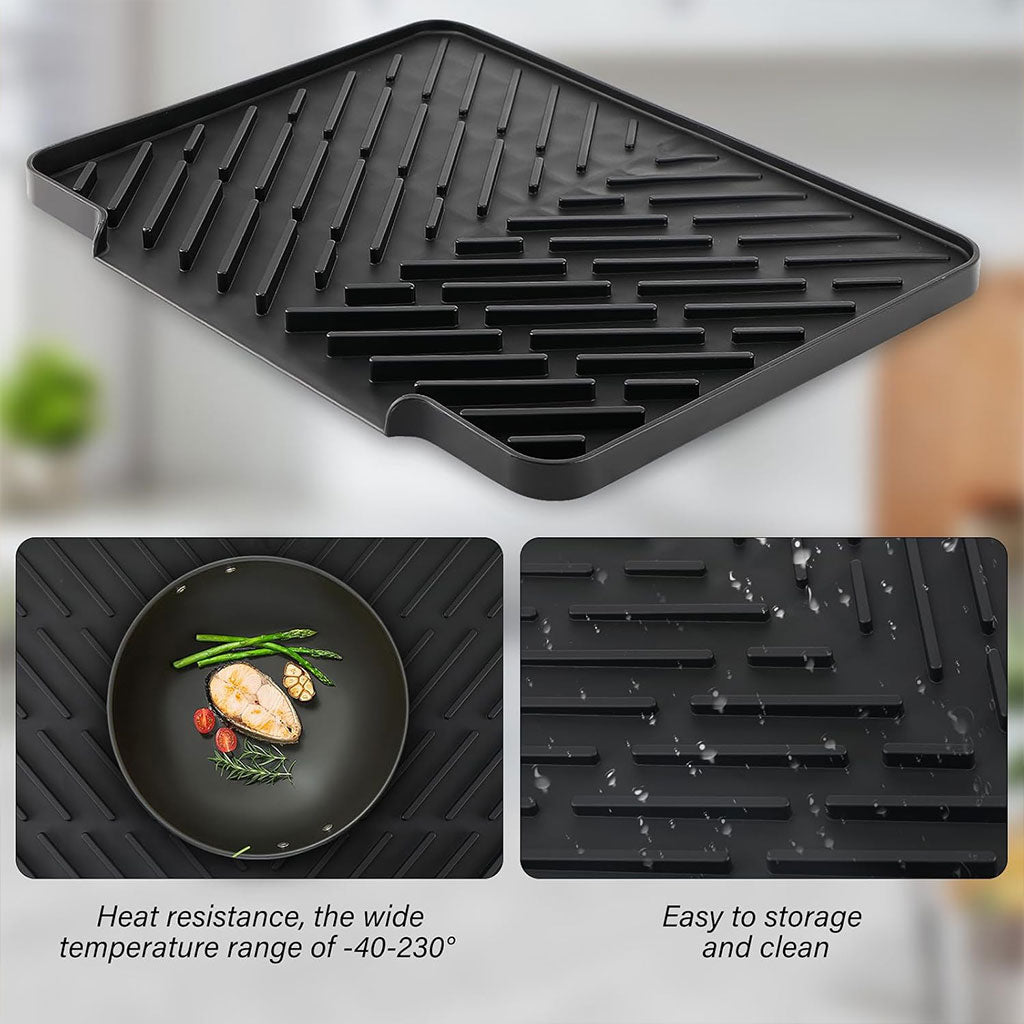 Tapis d’égouttage de vaisselle en silicone antidérapant – بساط تقطير الأواني