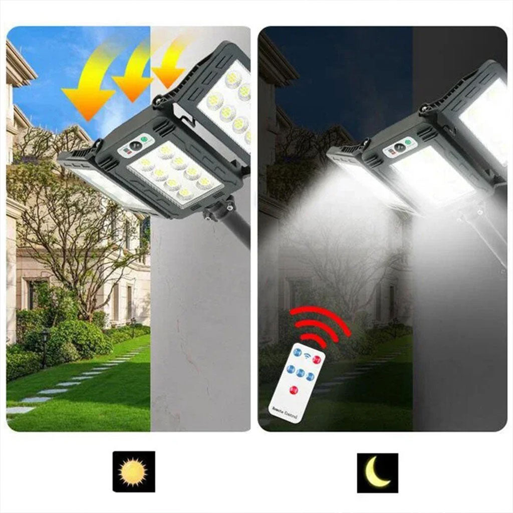 Lampes Solaires Extérieure Super lumineuse avec 3 Panneaux 800LED et Télécommande – مصباح خارجي بالطاقة الشمسية مع يد تحكم