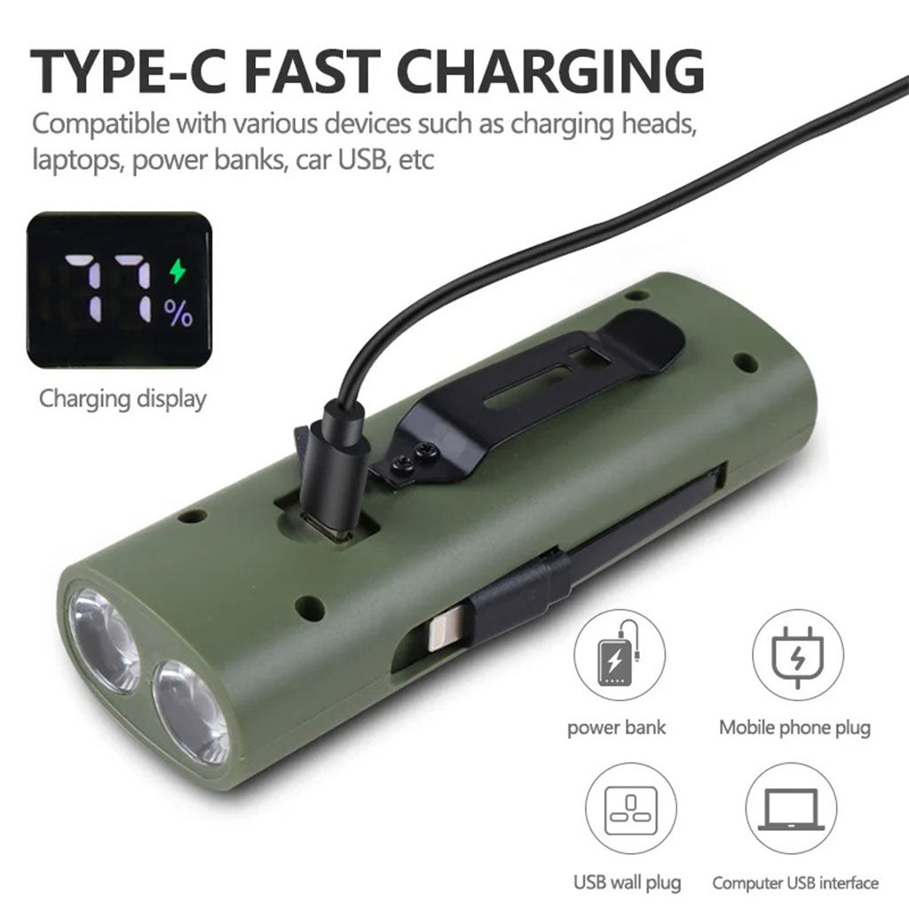 Éclairage de Vélo avant à LED et Power Bank 3000mAH – مصباح وبنك طاقة للدراجات الهوائية